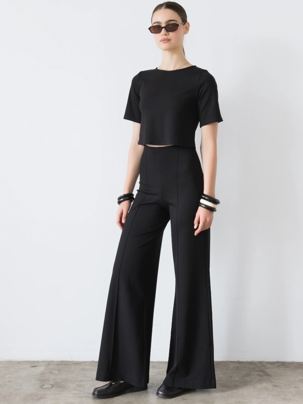 Ripley Rader Ponte Wide Leg Pants in Black Size 3 M Like New Women's